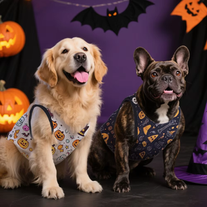 <span class=keywords><strong>Hot</strong></span> Selling <span class=keywords><strong>Pet</strong></span> Vest Benutzer definiertes Logo Schwarz Atmungsaktive Haustier kleidung Ghost Pumpkin Halloween Dog T-Shirt für kleine Hunde Katzen - Product Image 2
