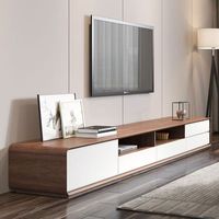 Ensemble meuble TV et table basse en bois massif, meuble TV moderne de luxe tout-en-un à poser au sol pour salon