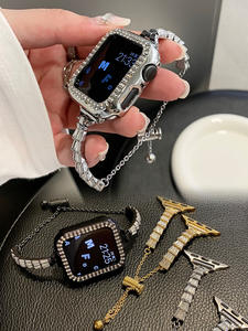 <span class=keywords><strong>Bracelet</strong></span> de montre en acier inoxydable pour femme, design coquille de diamant, bijoux de luxe, pour <span class=keywords><strong>Apple</strong></span> <span class=keywords><strong>Watch</strong></span> 8 7 6 5 4 - Product Image 5