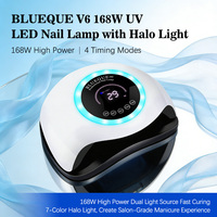 Lámpara de Uñas LED UV BLUEQUE V6, Construcción de Plástico y Metal, Enchufe Europeo, Temporizador Automático (30-120s), Bajo Ruido, para Hogar y Salón