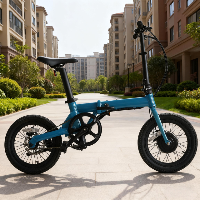16 Inch Mini Foldable Electric Bicycle with 250W Motor Lithium Battery Pedal Assist for Adults 2023 Model