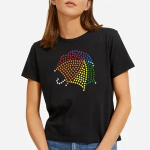 Guarda-chuva iridescente com motivo de strass, transferência de ferro em arco-íris para roupas