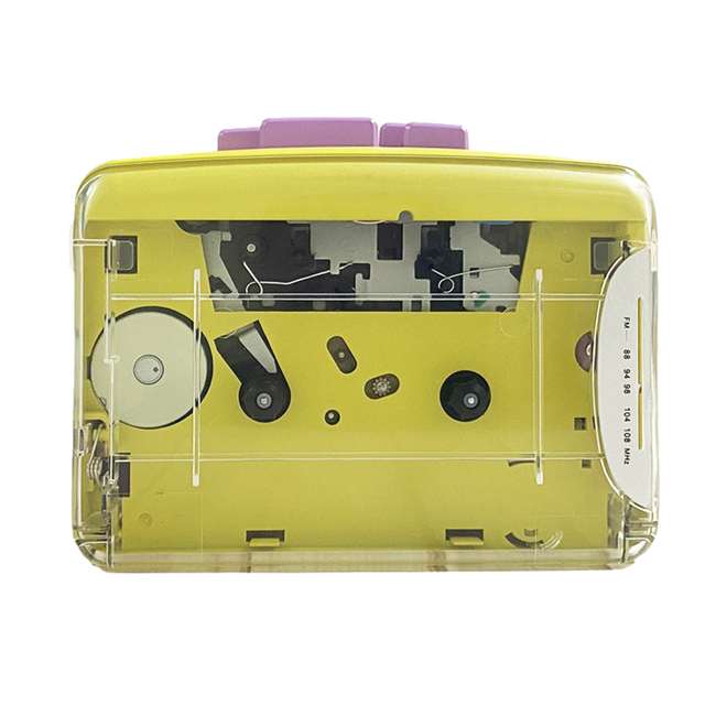 Custom Clear Orange Case Multi-functional Clip Audio Lecteur De Cassette Walkman FM Radio Tape Recorder Cassette Player