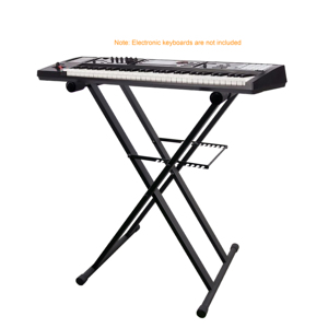 Soporte de Teclado Doble X Ajustable de Alta Resistencia K-724B, Compatibilidad Universal, Construcción de Metal y Goma, Altura de 45-95 cm - Product Image 6