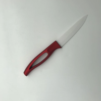 Customization zircone céramique couteau de cuisine 4 pouces couteau utilitaire poignée de couleur rouge