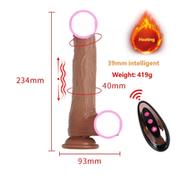 Sexbay SD1554 Teleskopischer Realistischer Silikon-ABS-Dildo Vibrator mit Fernbedienung, Heizfunktion, IPx6 Wasserdicht, Strap-on Spielzeug für Frauen
