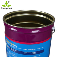 Cubo de acero de 5 galones con tapa de enchufe de metal impresa a todo color, lata de grado alimenticio para almacenamiento de alimentos con pintura al agua