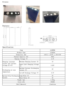 เซลล์แบตเตอรี่แบบปริซึม 3.2v 100ah 90ah 80ah 75ah แบตเตอรี่ลิเธียม - Product Image 6