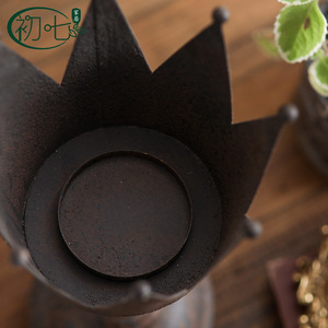 Portavelas Vintage con Forma de Corona, Estilo Rústico, Decoración para el Hogar, Estilo Wabi Sabi, Candelabro de Hierro para Decoración Interior - Product Image 4