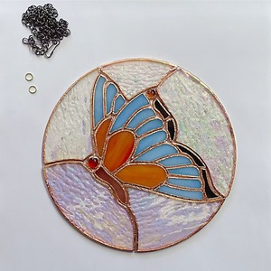 Art décoratif en <span class=keywords><strong>vitrail</strong></span> pour fenêtre et porte, décorations en <span class=keywords><strong>vitrail</strong></span>, panneaux de papillons, animaux, panneau de fenêtre suspendu <span class=keywords><strong>Tiffany</strong></span> en <span class=keywords><strong>vitrail</strong></span> - Product Image 1