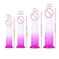 Dildo multi-tamaño sin huevos, de cristal degradado, impermeable IPX7, ligero, pene artificial para mujer