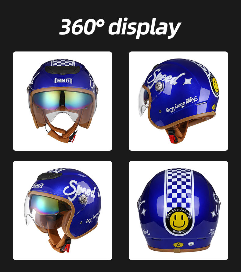 Visage smiley bleu saphir