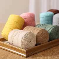 2mm Round-Strand Dyed Hollow Cotton Acrylic Anti-Pilling Ring Spun Heavyweight Yarn for Hand Knitting Crocheting Bags Hats