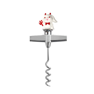 Halloween Devil Bunny Wine Opener Spiral Corkscrew For Parties Indoor Use Silver Color - Product Image 1