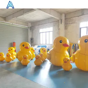 Reklam eğlence parkı etkinlik etkinlikleri için özel baskı şişme büyük büyük dev sarı ördek şekiller modelleri