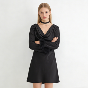Wholesale cowl neck black satin dress For Relaxed And Laid Back Styles -  Alibaba.com