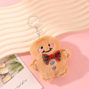 Cute Christmas Plush Keychain Santa Snowman Reindeer Gingerbread Man <b>Star</b> Stocking Soft Stuffed Bag Charms Xmas Gift <b>Key</b> Ring - Product Image 4