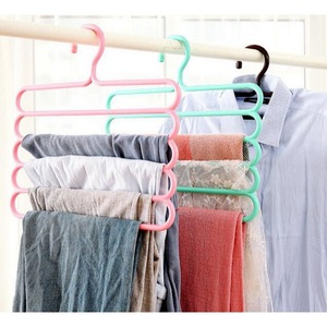 Cintres en plastique à multi-rangs, 5 cases, organisateur pour vêtements et vêtements, armoire, placard - Product Image 6