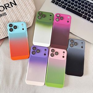 เคสโทรศัพท์มือถือแบบไล่สีแฟชั่น ระบายอากาศได้ดี บางเฉียบ ให้ความรู้สึกเหมือนผิว PC สำหรับ <span class=keywords><strong>iPhone</strong></span> 17 16 15 14 13 <span class=keywords><strong>12</strong></span> - Product Image 1