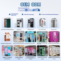 Photo Booth Retro Gaya Korea untuk Dua Orang, Kamera Kecantikan Pintar Bertenaga AI, Akrilik, Berkabel, Cocok untuk Pusat Perbelanjaan dan Tempat Wisata