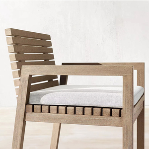 Nórdico Hotel al aire libre mesa y sillas Villa piscina muebles de exterior Resort Patio comedor sillas de teca conjunto impermeable sillas de jardín - Product Image 3