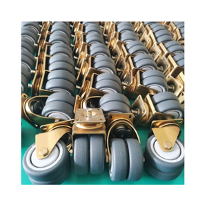 75 mm Doppel-Lenkrollen für Flugzeugtrolleys, thermoplastische Gummilauffläche, Grau - Product Image 1