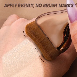 Ensemble de pinceaux de maquillage pour le visage, 6 pièces, étiquette privée personnalisée, manche brun, outils de beauté professionnels, pinceaux pour fond de teint et anticernes - Product Image 5
