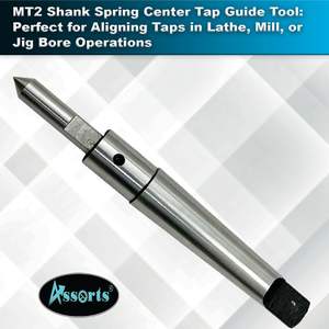 Assortiment d'outils de guidage de centre à ressort à queue MT2 pour le filetage, pour tours, fraiseuses, gabarits et alésages, en acier allié - Product Image 3