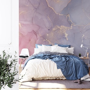 2023 New Mural Custom Size <strong>Marble</strong> Texture <strong>Wallpaper</strong> pink <strong>Purple</strong> Yellow - Product Image 2
