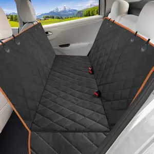 Impermeável Nonslip Pet Dog Car Seat Capas para banco traseiro com janela de malha e aba lateral para caminhões de carros e Suv