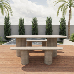 Обеденный набор из мрамора Travertine <span class=keywords><strong>Beige</strong></span> для улицы от Kumusi Furniture Como - Product Image 2