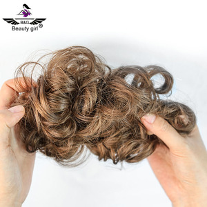 Di lusso elastico <span class=keywords><strong>capelli</strong></span> umani Chignon completamente umani fascia di gomma da donna allungata Chignon <span class=keywords><strong>capelli</strong></span> disordinati - Product Image 3