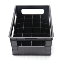 JOIN Caisse de transport en plastique maillée personnalisée pour bouteilles de vin, de jus et de bière, avec compartiments de rangement, capacité 24 bouteilles