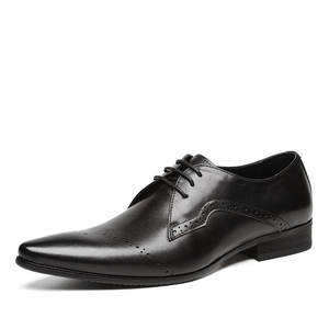 Chaussures Derby habillées pour hommes en cuir véritable, à lacets, à bout fermé, à semelle épaisse, rehaussantes, pour affaires et mariages - Product Image 5