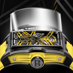 Montre automatique pour homme BG5502, 46 mm, tonneau, mécanique, étanche 50 m, saphir, cadran squelette lumineux - Product Image 4