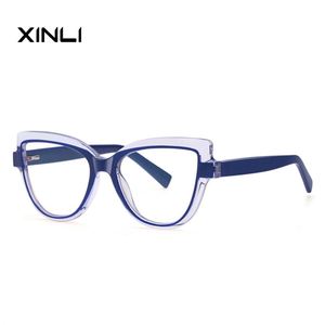 กรอบแว่นตาดีไซน์ใหม่ XINLINew รุ่น 2218 ทรงแคทอายสำหรับผู้หญิง หน้ากลม เหมาะสำหรับแว่นสายตา ขายส่ง - Product Image 3