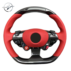 Volante Deportivo de Cuero Rojo y Fibra de Carbono para Mejora del Interior de Ferrari - Product Image 1