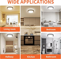 Lampu Plafon LED Double Ring 13 inci 36W Warna Nikel Brushed 5CCT Dimmable untuk Kamar Tidur dari Gudang USA