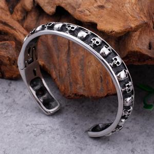KALEN Stainless Steel Punk Skeleton Open Cuff <strong>Bangles</strong> <strong>Men</strong> - Product Image 2