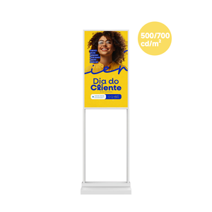 Display da pavimento per interni Poster verticale Led pubblicità scatola luminosa segno doppio asta staffa con Base - Product Image 1