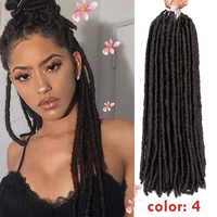 Fausses Locs Marron Lisses Cheveux au Crochet Extensions Dreadlocks Tresses Africaines pour Femmes Tresses Synthétiques Pré-Bouclées