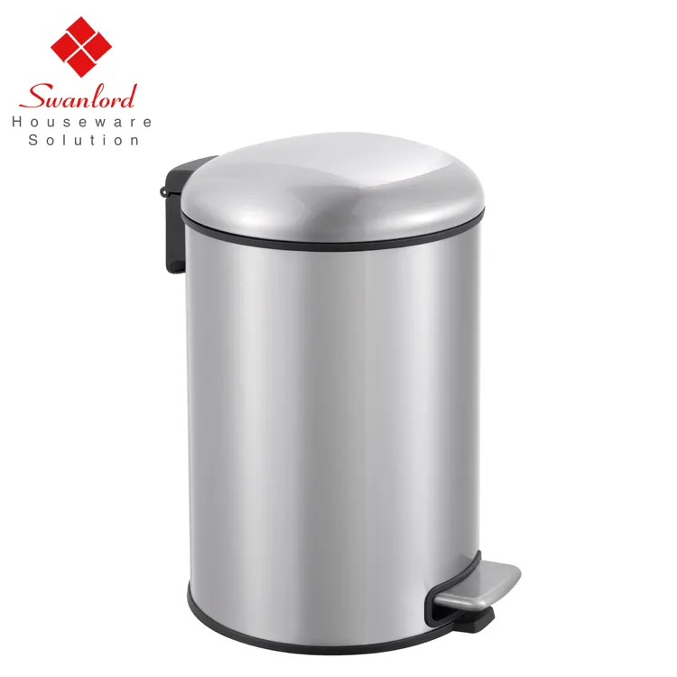 Quiet Stainless Steel Pedal Lixo bin lixo Metal Trash pode