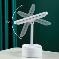 Lumières LED pliables avec miroir de maquillage à écran tactile rotatif réglable le miroir de maquillage à angle
