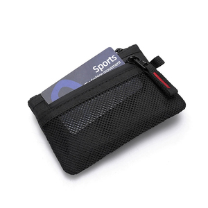 <span class=keywords><strong>Portacarte</strong></span> di Credito Sottile con Cerniera, Mini Portafoglio RFID, Piccola Borsa Portamonete, Astuccio con Zip, Portafogli Corti Neri, Porta Carte Bancarie per Uomo - Product Image 1