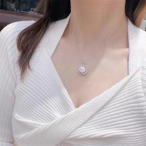 S925 Silver Pendant Empty <b>Holder</b> DIY Accessories with 12-13mm Round Bead 30945 Concealer <b>Necklace</b> Pendant - Product Image 4