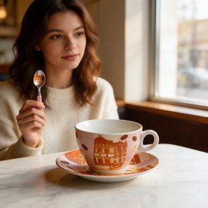 Taza <span class=keywords><strong>de</strong></span> Té/Café <span class=keywords><strong>de</strong></span> <span class=keywords><strong>Porcelana</strong></span> <span class=keywords><strong>China</strong></span> Antigua Ecológica con Platillo y Diseño Personalizado para Regalos Empresariales - Product Image 3