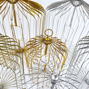 Folding birdcage, flashing magic pigeon cage, gold and silver King Magic <b>stage</b> pigeon magic <b>props</b> wholesale - Product Image 3