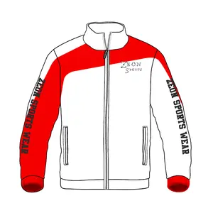 Personalisierte 2 töne rot weiß design-zip up jacken sweatshirts hoodies trainingsanzug für männer frauen