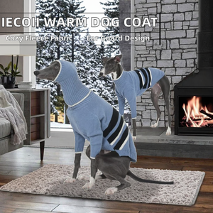 Pull en polaire confortable <span class=keywords><strong>pour</strong></span> chien IECOii avec protection des oreilles, manches longues, <span class=keywords><strong>manteau</strong></span> chaud d'hiver <span class=keywords><strong>pour</strong></span> Greyhound, Lurcher, <span class=keywords><strong>Whippet</strong></span> - Bleu, Taille M - Product Image 2