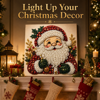 Kit de Peinture Diamant de Noël en Gros, Motif Père Noël et Renne, 5D DIY, Broderie Point de Croix en Strass, Cadeau de Fêtes